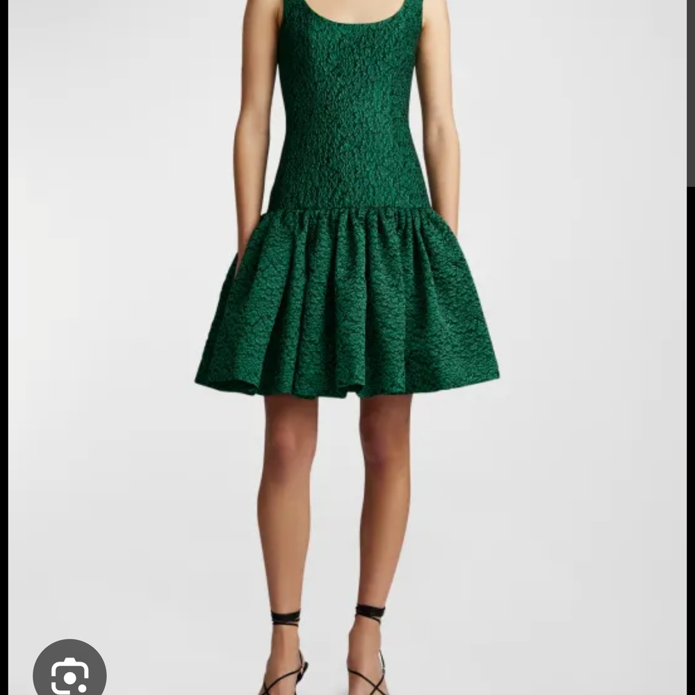 Zac Posen Textured Green Mini Dress